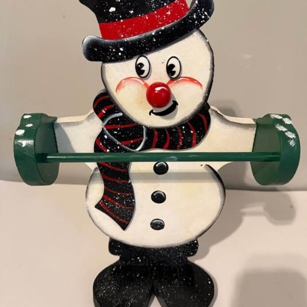 Wooden Snowman  Towel Holder